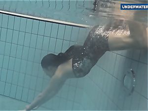 showing bright bra-stuffers underwater makes everyone horny